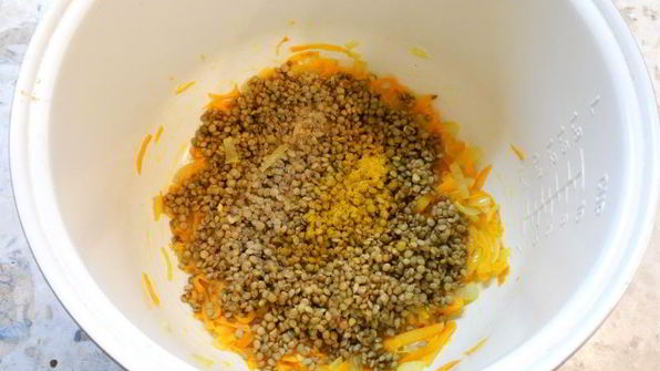 каша из зеленой чечевицы в мультиварке