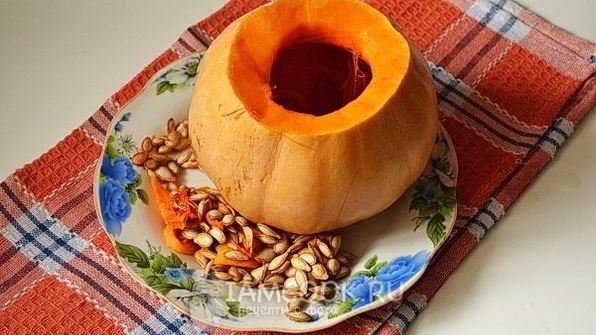 каша в тыкве, запеченная в духовке