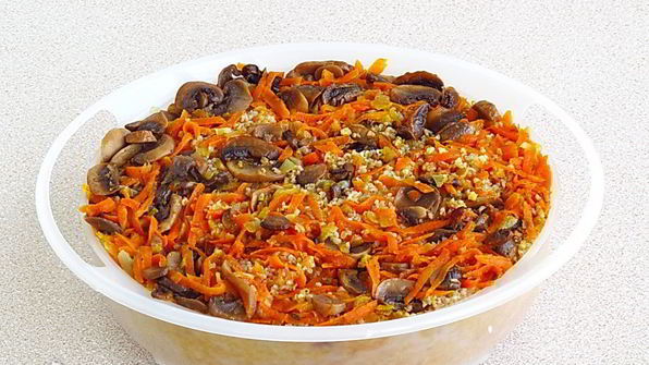 ячневая каша с грибами в пароварке