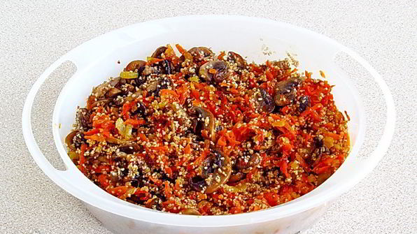 ячневая каша с грибами в пароварке