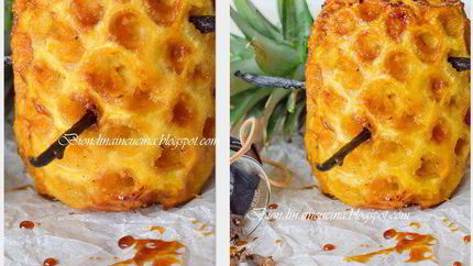 Ананас, запеченный в карамельном сиропе