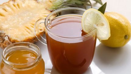 Чай с ананасовым соком и лимоном