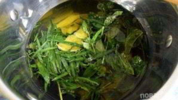 лимонад из тархуна, лимона и мяты