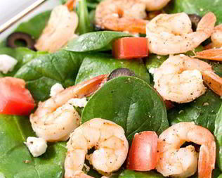 Греческий салат с креветками