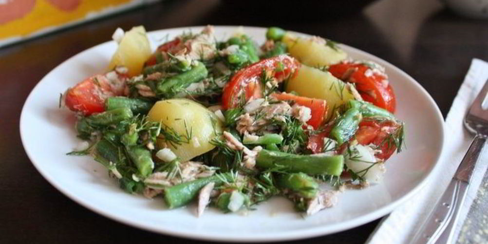 Рецепт салата из картофеля, фасоли и тунца