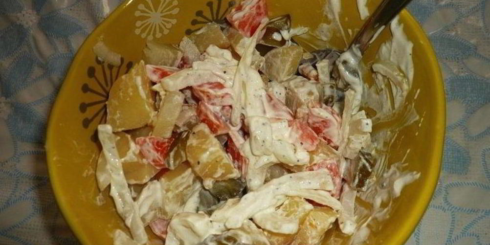 Рецепт салата картофельного с огурцами