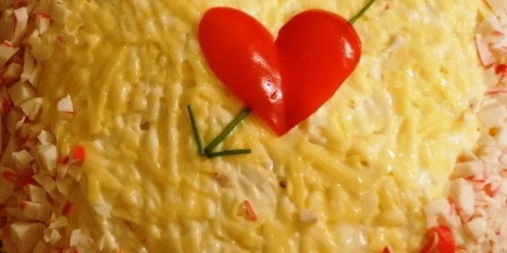 Рецепт салата с картофелем, крабовыми палочками и яблоками