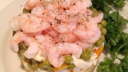 Оливье с креветками