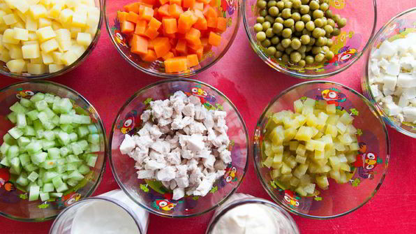 оливье с курицей