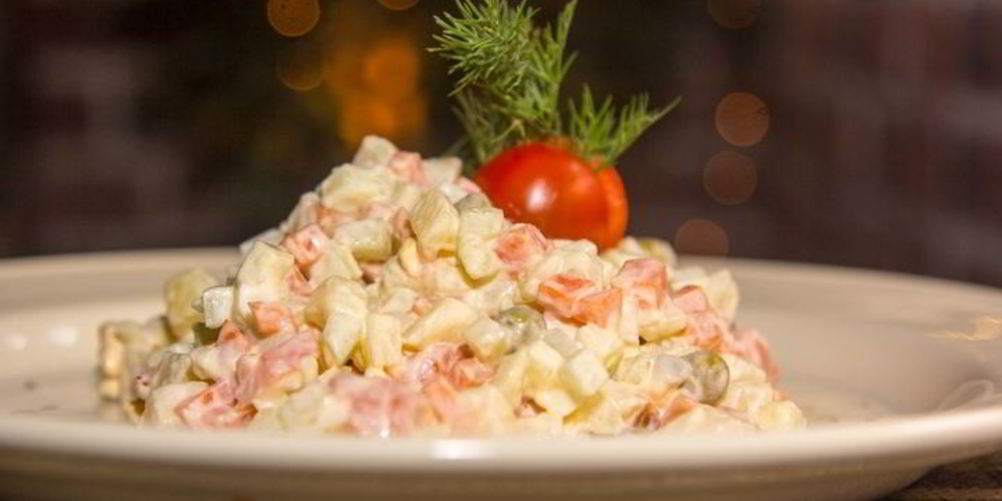 Рецепт оливье со слабосоленой семгой