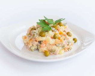 Оливье со свининой