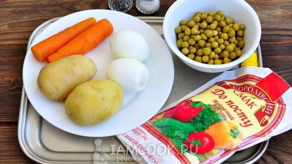 салат оливье без мяса и колбасы