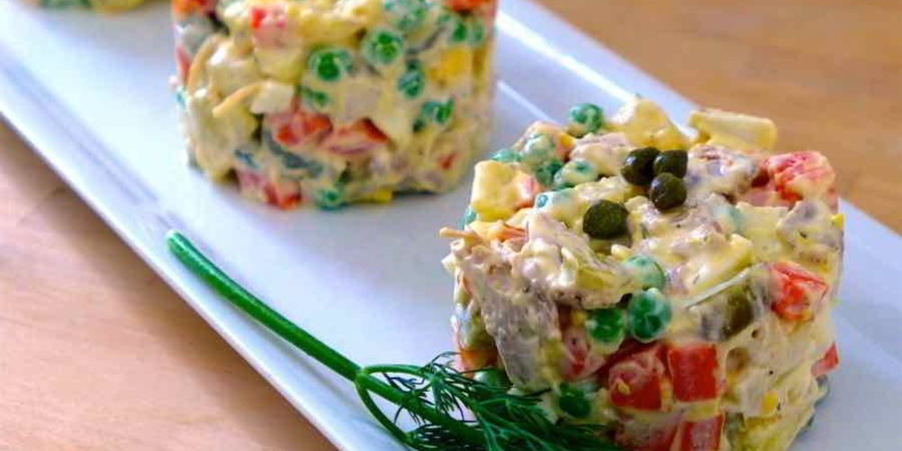 Рецепт салата оливье классический с мясом
