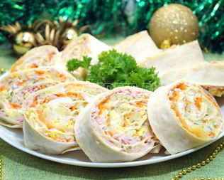 Закуска Оливье-рулет