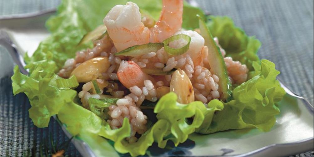Рецепт рисового салата с креветками