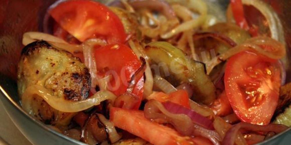 Рецепт салата из баклажаны, помидор, лука, сладкого перец на зиму