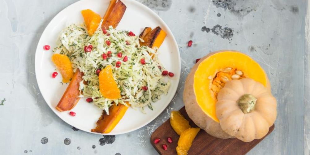 Рецепт салата из тыквы с пекинской капустой