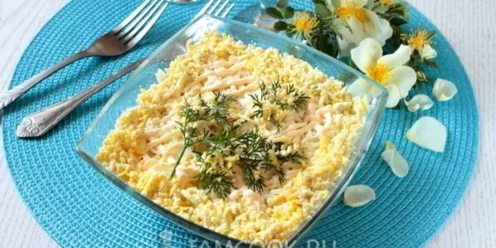 Рецепт салата мимоза с сайрой