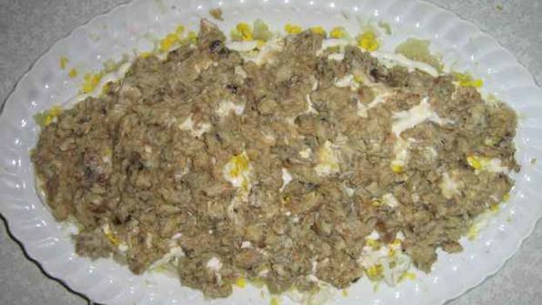 салат мимоза с сардиной