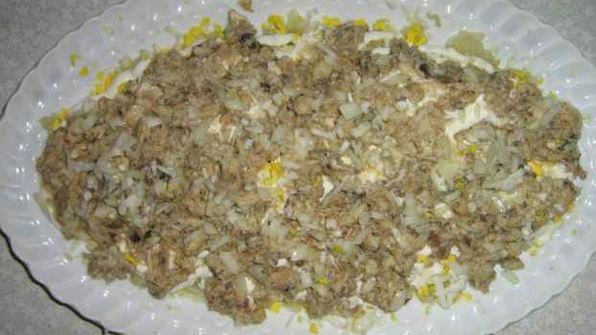 салат мимоза с сардиной