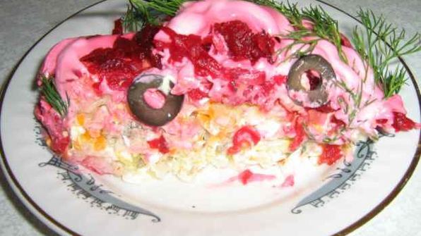 салат мимоза с сардиной