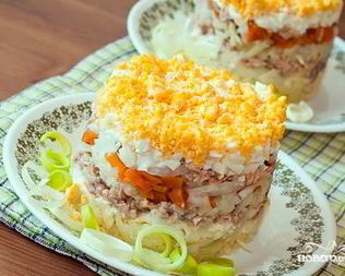 Салат Мимоза с яблоком