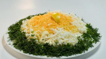 Салат мимоза в новом стиле