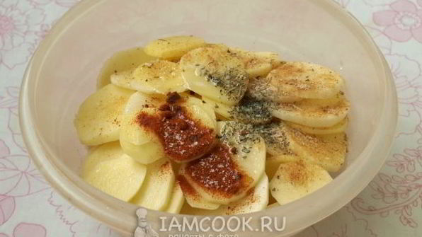 картошка под шубой в духовке