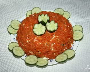 Салат Лисичка под шубой с селедкой