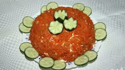 Салат Лисичка под шубой с селедкой