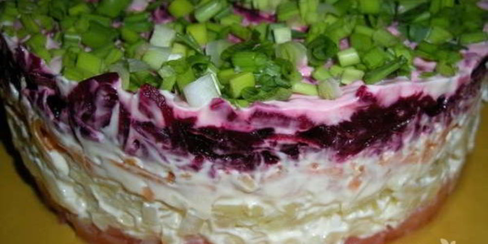 Рецепт салата семга под шубой