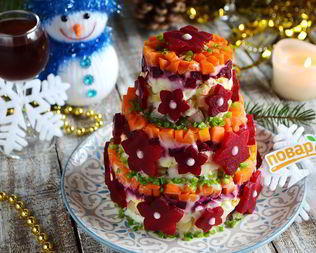 Салат-торт Селедка под шубой