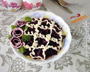 Селедка под шубой без моркови