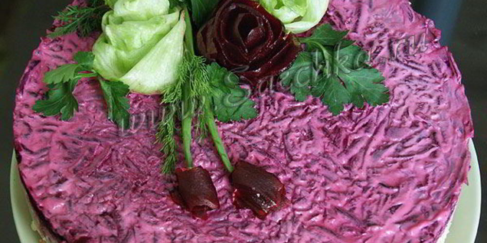 Рецепт селедки под шубой с розами