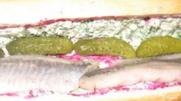 селедка под шубой в багете