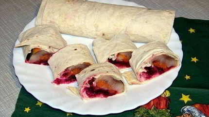 Селедка под шубой в лаваше