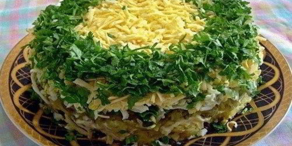 Рецепт слоеного салата грибы под шубой с сыром