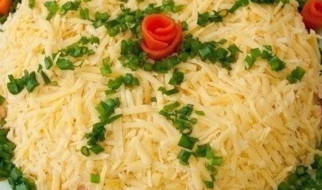 Салат Праздничный с сырoм