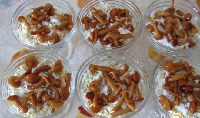 Салат с фасолью и грибами