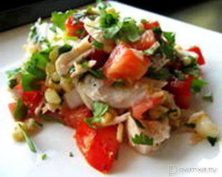 Салат с копченой рыбой