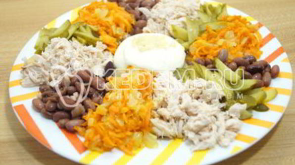 салат с курицей калейдоскоп