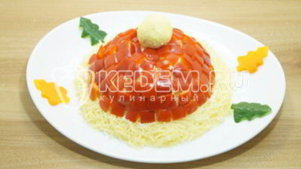 салат шапка деда мороза