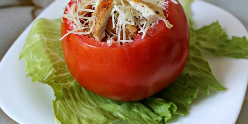 Рецепт салата цезаря в томате