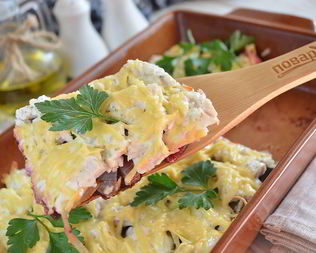 Свекла под сырной корочкой с майонезом