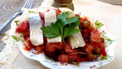 Винегрет с соленой сельдью