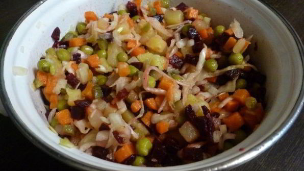 винегрет с соленой сельдью