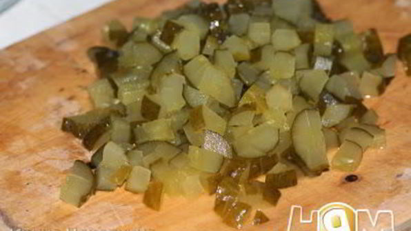 винегрет с солеными грибами