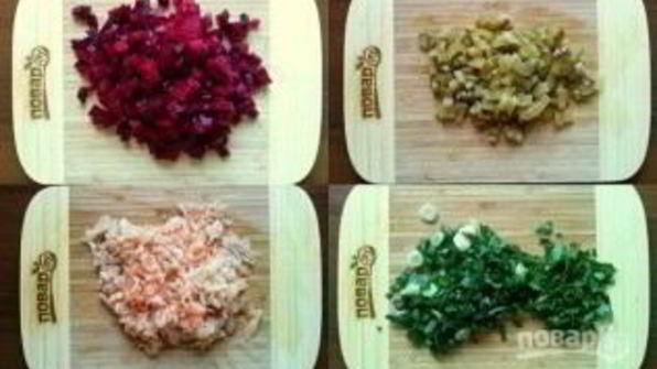 винегрет в тарталетках