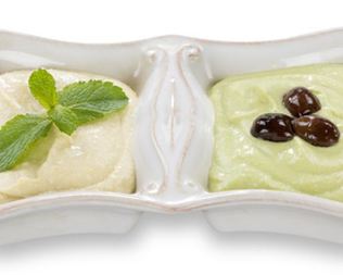 Соус хумус с мятой и оливками