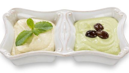 Соус хумус с мятой и оливками
